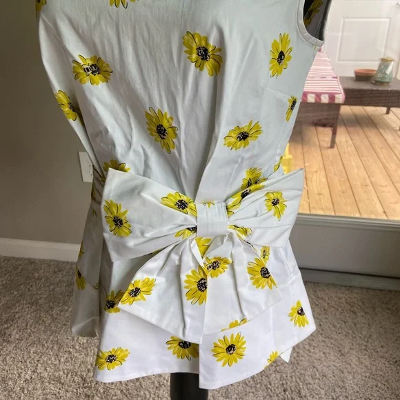 Kate Spade White Blouse with Yellow Floral Print - Picture 2 of 5